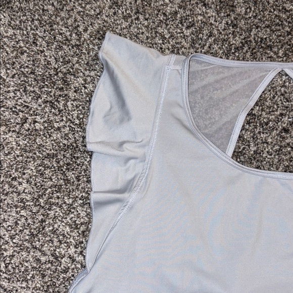 CALIA Ruffle Sleeve Top in Light Blue - Picture 3 of 5